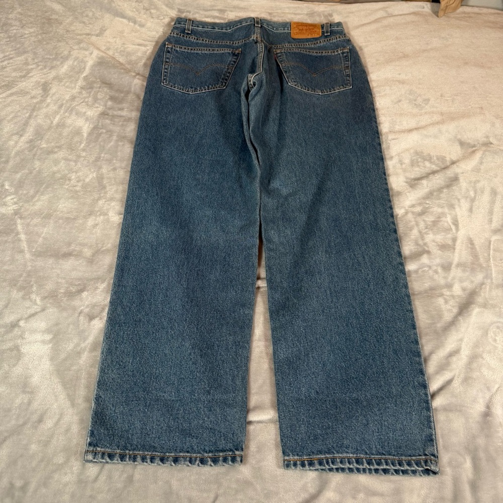 Levis Relaxed Straight Leg Jeans Mens 38x32 (Fits 36x32) Red Tab Medium Wash Y2K